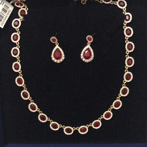 Jewelry - 🌹CHARTER CLUB RED NECKLACE AND DROP EARRING SET🌹